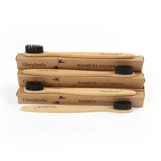 toothbrushes made from bamboo handles and charcoal bristles